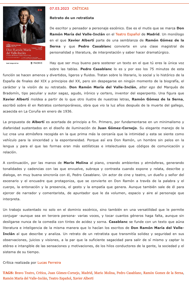 en platea critica valle inclan